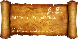 Jánosi Erzsébet névjegykártya