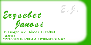 erzsebet janosi business card